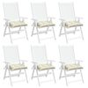 vidaXL Chair Cushion Set of 6 Cream White Oxford fabric 19.7x19.7x2.8 in