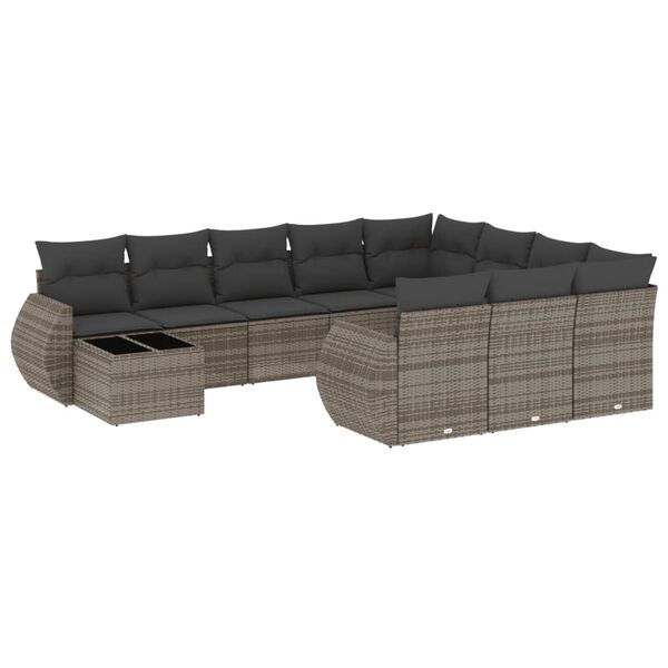 vidaXL Garden Sofa Set Grey and Dark Grey