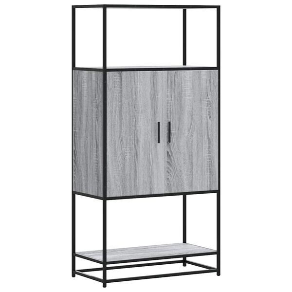 vidaXL Highboard Grey Sonoma Engineered wood and metal Medium Highboard