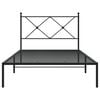 vidaXL Bed Frame Black Powder-coated steel Twin Bed Frame Rectangular
