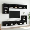 vidaXL TV Cabinet Black Engineered wood Medium TV Cabinet Rectangular