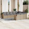 vidaXL Garden Sofa Set Mix Beige with Light Grey Cushions
