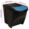 vidaXL Stackable Garbage Bin Boxes 3 pcs Anthracite 19.8 gal Polypropylene