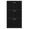 vidaXL Shoe Cabinet Black Engineered Wood Standard Shoe Cabinet