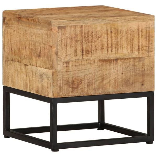 vidaXL Side Table Natural mango wood, black