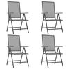 vidaXL Garden Dining Set Anthracite Steel Medium Foldable