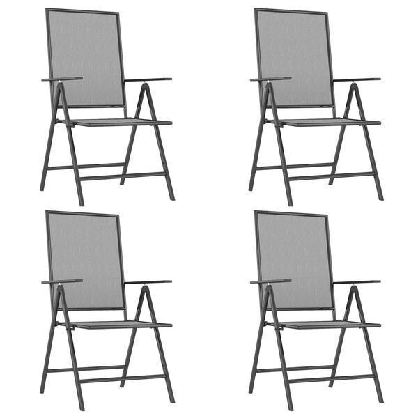 vidaXL Garden Dining Set Anthracite Steel Medium Foldable