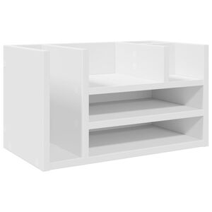 vidaXL Desk Organiser White 17.5x9.4x9.8" Engineered Wood