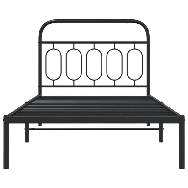 vidaXL Bed Frame Black Steel 42.1 x 79.9 in Stylish and Modern