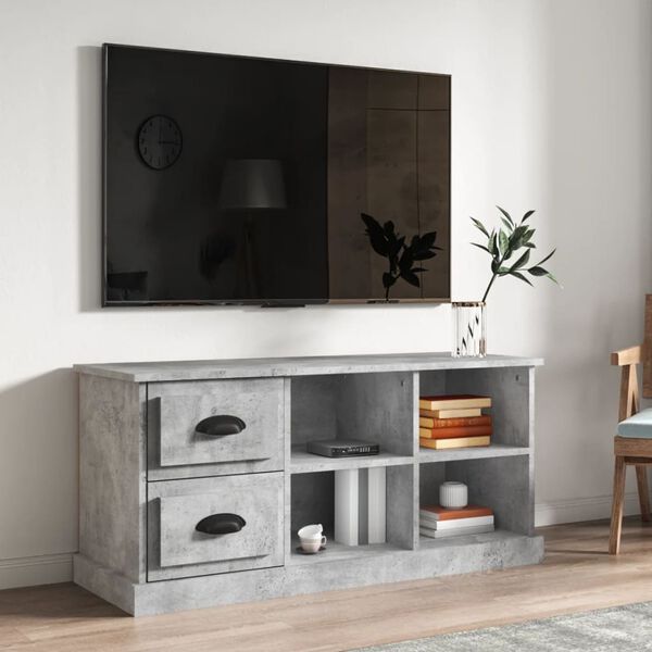vidaXL TV Cabinet Concrete Gray Engineered Wood Medium TV Cabinet