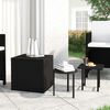 vidaXL Garden Side Table Black PE rattan, powder-coated steel Medium
