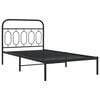 vidaXL Bed Frame Black Steel Twin Bed Frame Rectangular Modern