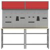 vidaXL Work Bench Set with Shelf 8 pcs Gray 200 x 55 x 200 cm Steel
