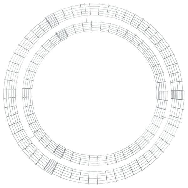 vidaXL Gabion Fire Pit Ø 39.4" Galvanized Iron
