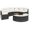 vidaXL 3 Piece Patio Sofa Set Half-Round Black Poly Rattan