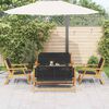 vidaXL Garden Chairs with Table 5 pcs Black Solid Acacia wood