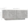 vidaXL TV Cabinet Concrete gray Engineered wood Large TV Cabinet