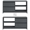 vidaXL TV Cabinet Grey Solid Pinewood Medium TV Cabinet Rectangular
