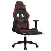 vidaXL Gaming Chair with Footrest Black and Wine Red Faux Leather