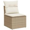 vidaXL Garden Sofa Set Beige Poly Rattan, Steel Modular Garden Sofa Set