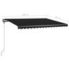 vidaXL Retractable Awning Gray Powder-coated aluminum 177.2 x 118.1 in