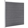 vidaXL WPC Fence Set 10 Square + 1 Slanted 720.5"x73.2" Gray