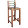 vidaXL Bar Stool Set of 2 Multicolor Solid reclaimed boat wood Standard