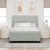 vidaXL Box Spring Bed Light Grey 62.99 x 78.74 in Velvet