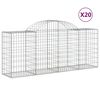 vidaXL Gabion Basket Set of 20 Silver Galvanized Iron Large