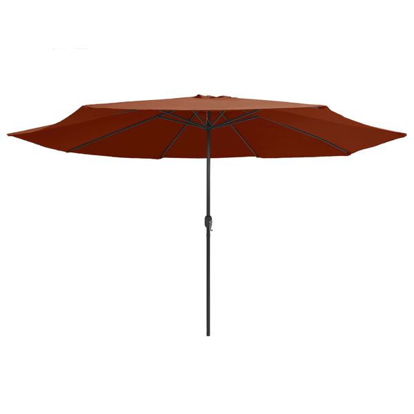 vidaXL Garden Parasol Terracotta Polyester, Metal Large