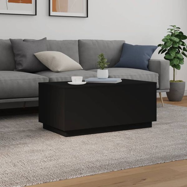 vidaXL Coffee Table Black Engineered Wood Medium Coffee Table