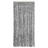 vidaXL Fly Curtain Grey and Black and White 35.4x86.6" Chenille