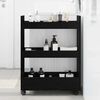 vidaXL Narrow Storage Trolley Black Oak 23.62 x 8.66 x 31.50 in