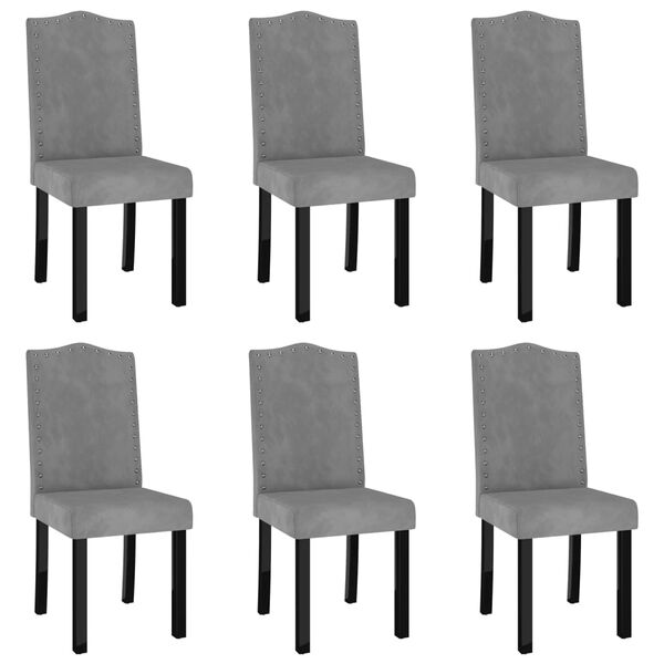 vidaXL Dining Chairs 6 pcs Light Gray Velvet