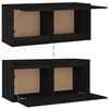 vidaXL 4 Piece TV Cabinet Set Black Solid Wood Pine (813464+813494)