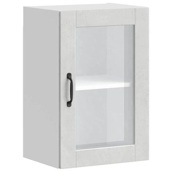 vidaXL Kitchen Wall Cabinet Concrete grey Engineered wood, Glass Medium