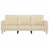 vidaXL 3-seater Sofa Cream Fabric (100% polyester), Metal, Textilene
