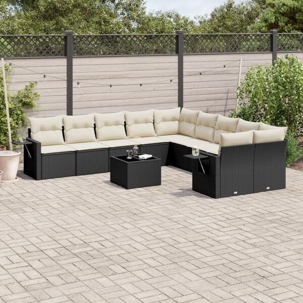 vidaXL Garden Sofa Set Black
