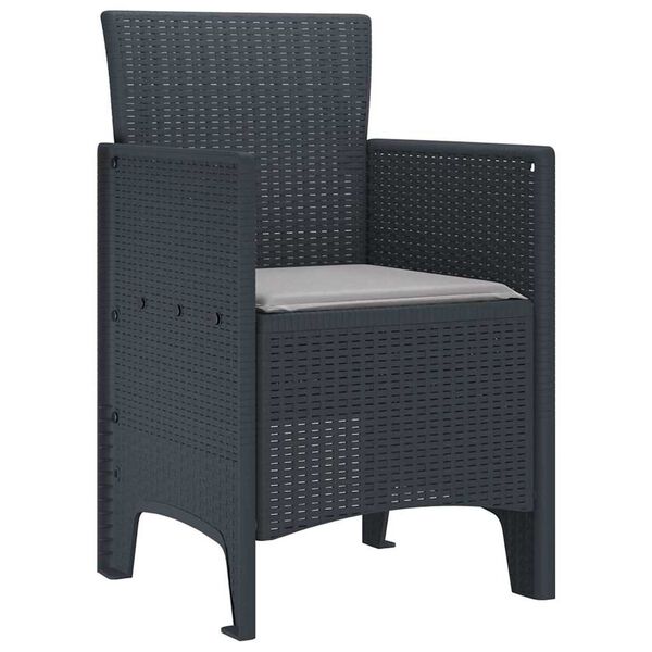 vidaXL Garden Chair 4 pcs Anthracite 53 x 49 x 85 cm PP