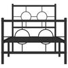 vidaXL Bed Frame Black Steel Small Single Bed Frame Rectangular