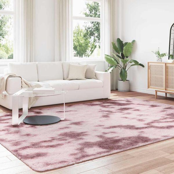vidaXL Shaggy Rug Dusty Pink Polyester Large Foldable Rug
