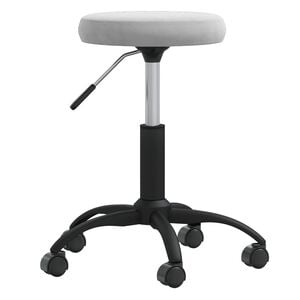 vidaXL Massage Stool Light Grey Velvet, Powder-Coated Steel