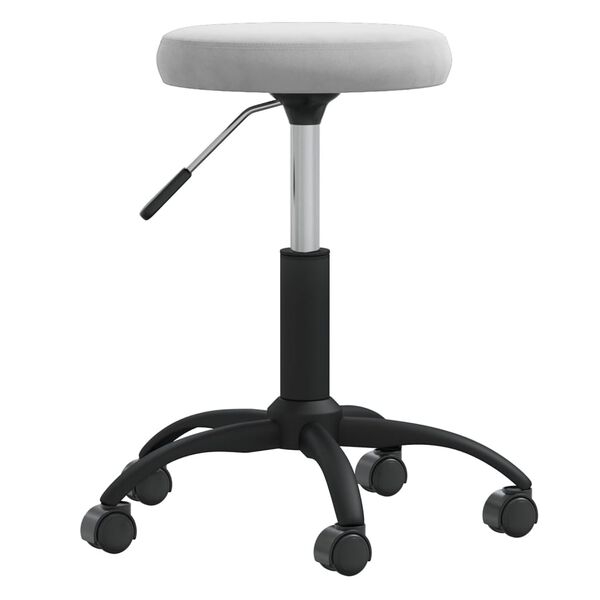 vidaXL Massage Stool Light Grey Velvet, Powder-Coated Steel