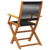 vidaXL Garden Chair Set of 8 Black Solid acacia wood with an oil finish