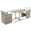 vidaXL Garden Table And Chair Beige, Cream White