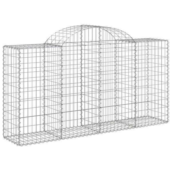 vidaXL Gabion Basket Set of 12 Silver Galvanized Iron Sound-Absorbing