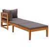 vidaXL Sun Lounger Dark grey Solid acacia wood, 100% polyester Large