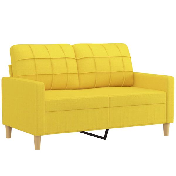 vidaXL Sofa Set Light yellow Fabric (100% polyester), metal, plywood