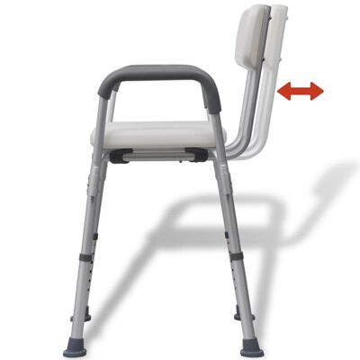 vidaXL Shower Chair Aluminum White