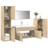 vidaXL Bathroom Furniture Set Sonoma oak and white Engineered wood, ceramic